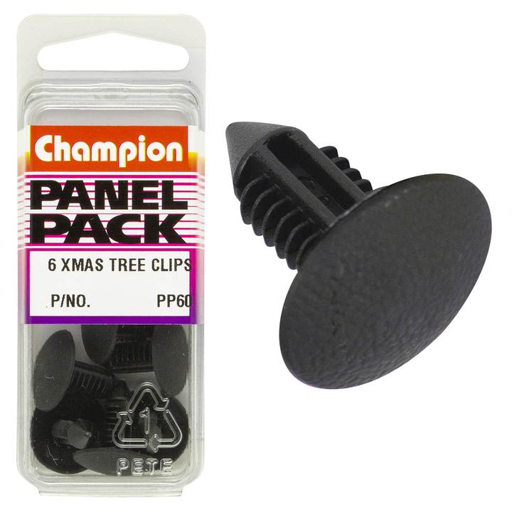 Champion Xmas Tree Clip Black 22mm Lens 8mm Hole 18mm Head 6Pk PP60
