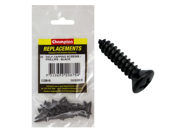 Champion Fasteners Self Tapp 4.2 X 19mm Black Screws C1200-14
