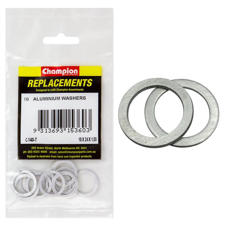 Champion Fasteners Flat Aluminum M18 X 24 X 1.5mm Washer C140-7