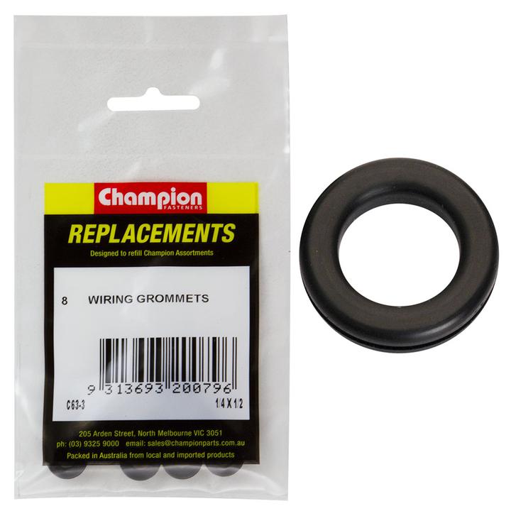 Champion Fasteners Nitrile Rubber M6 X 12 X 14mm Grommets C63-3