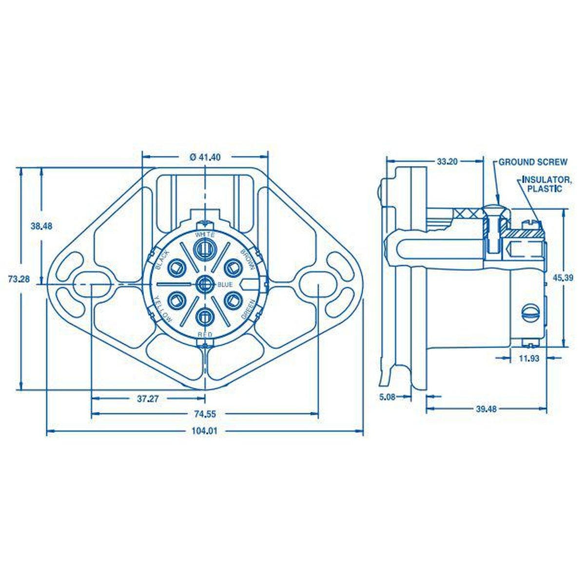 Cole Hersee Trailer Socket 7-Pin Round Large Metal (Box of 1) 12063BX