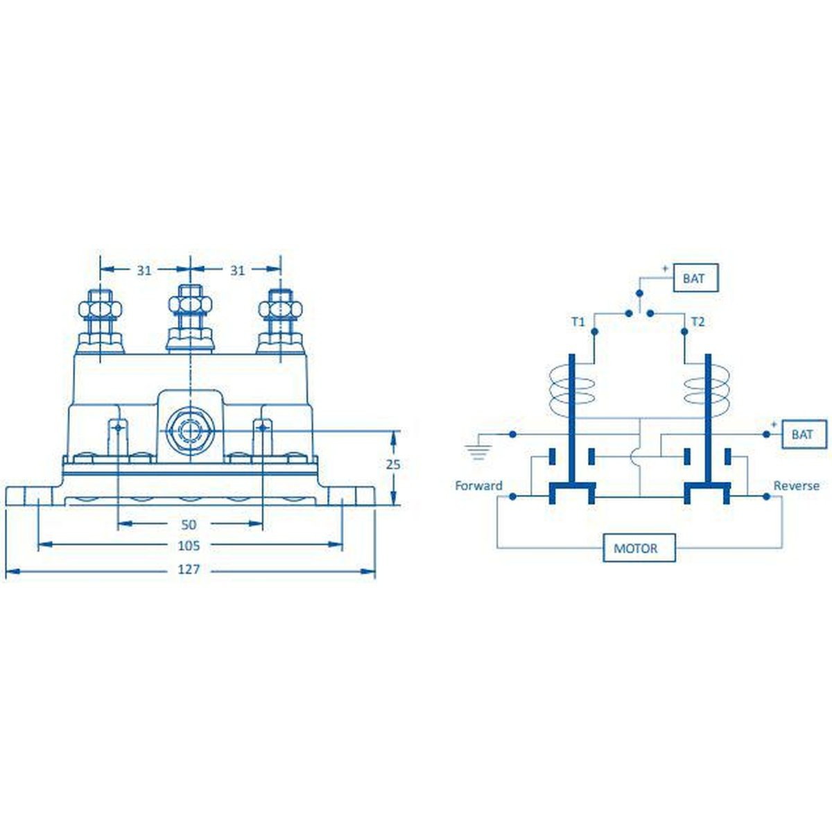 Cole Hersee Solenoid Motor Reversing 12V (Box of 1) 24450BX