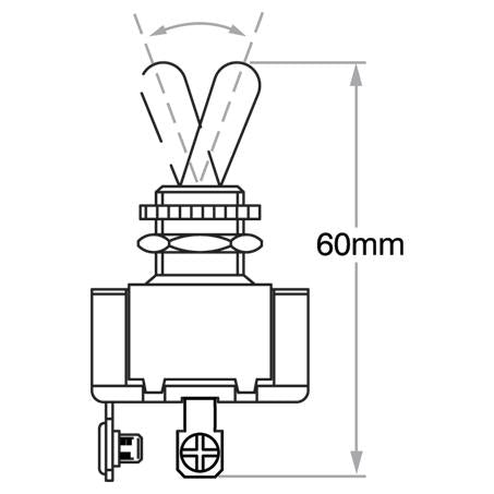 Cole Hersee Toggle Switch SPST On/Off Rated 25A 12V (Pack of 1) 5582BL