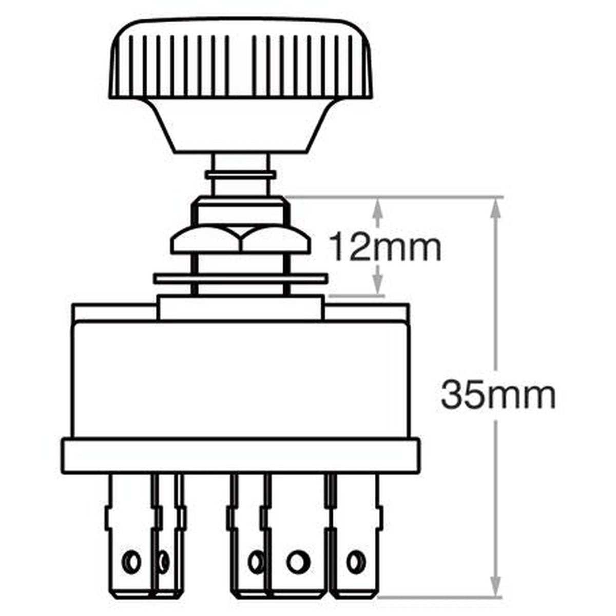 Cole Hersee Wiper Rotary Switch Off/Park/Low/High (Box of 1) 75228-03BX