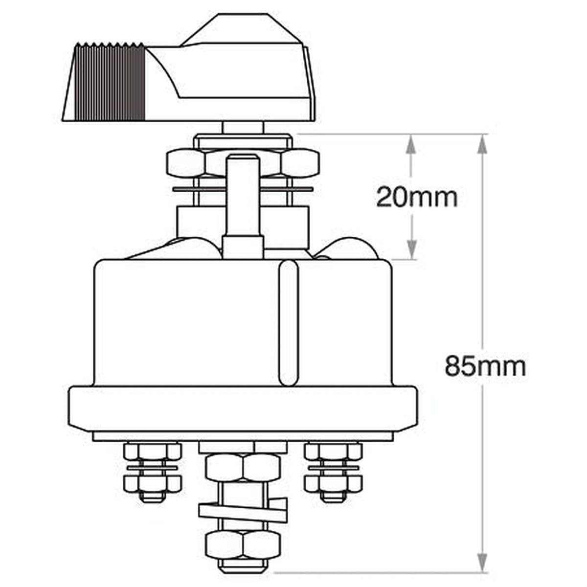 Cole Hersee Battery/Field Master Switch Silver DPST On/Off (Box of 1) 75910BX