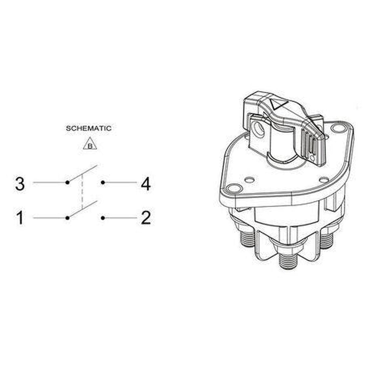 Cole Hersee TR Dual Pole HD Battery Master Switch 400A 48V DC Red Handle (Box of 1) 880175-0001BX