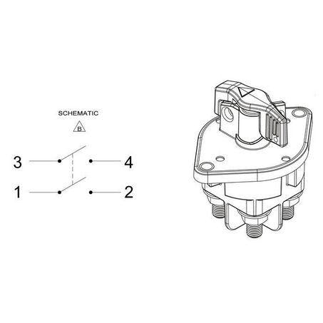 Cole Hersee TR Dual Pole HD Battery Master Switch 400A 48V DC Yellow Handle (Box of 1) 880175-0002BX