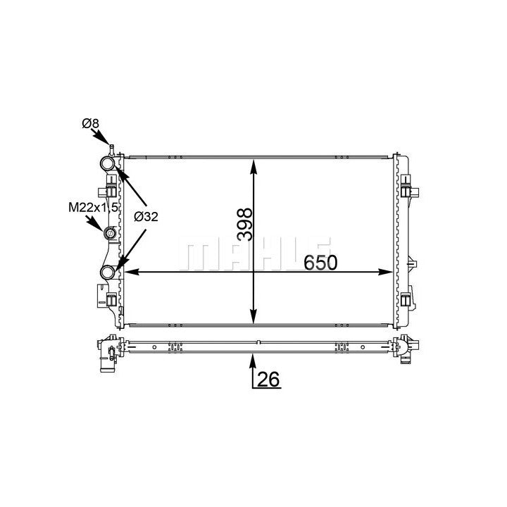 Mahle Radiator OE Quality CR 1559 000S