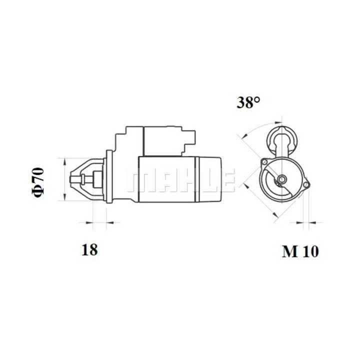 Mahle Starter Motor 12V 12Th CW MS1072