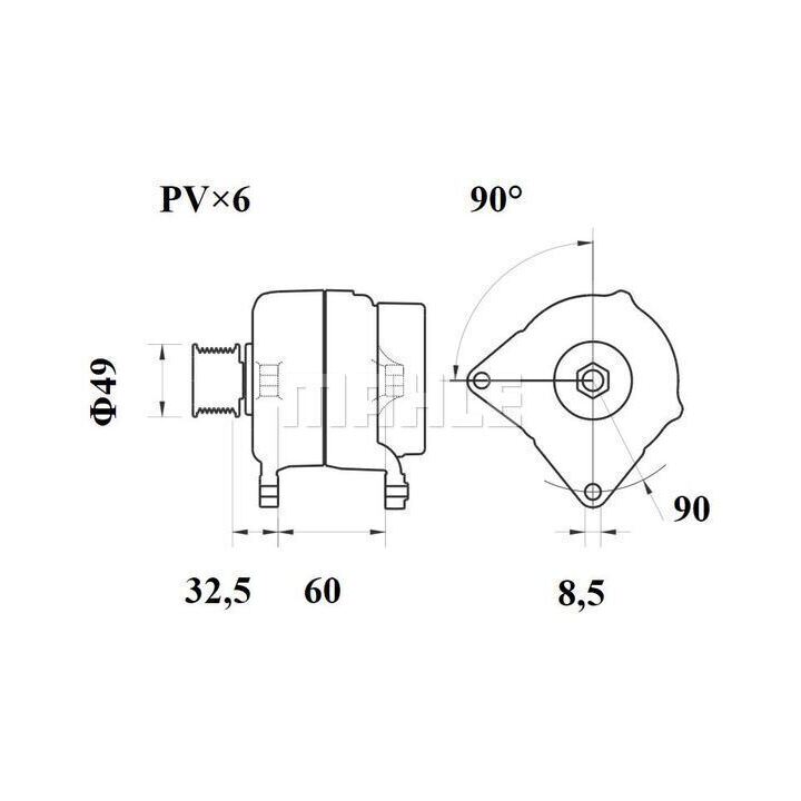Mahle Alternator 12V 150A MG1072