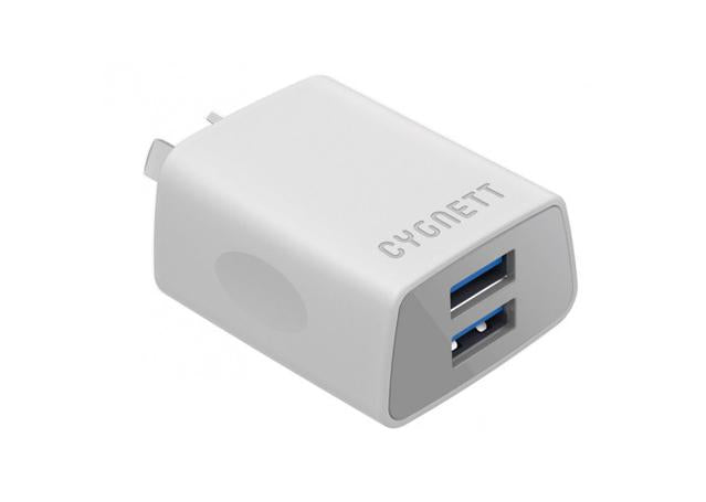 Cygnett Dual USB Wall Charger 2.4A White