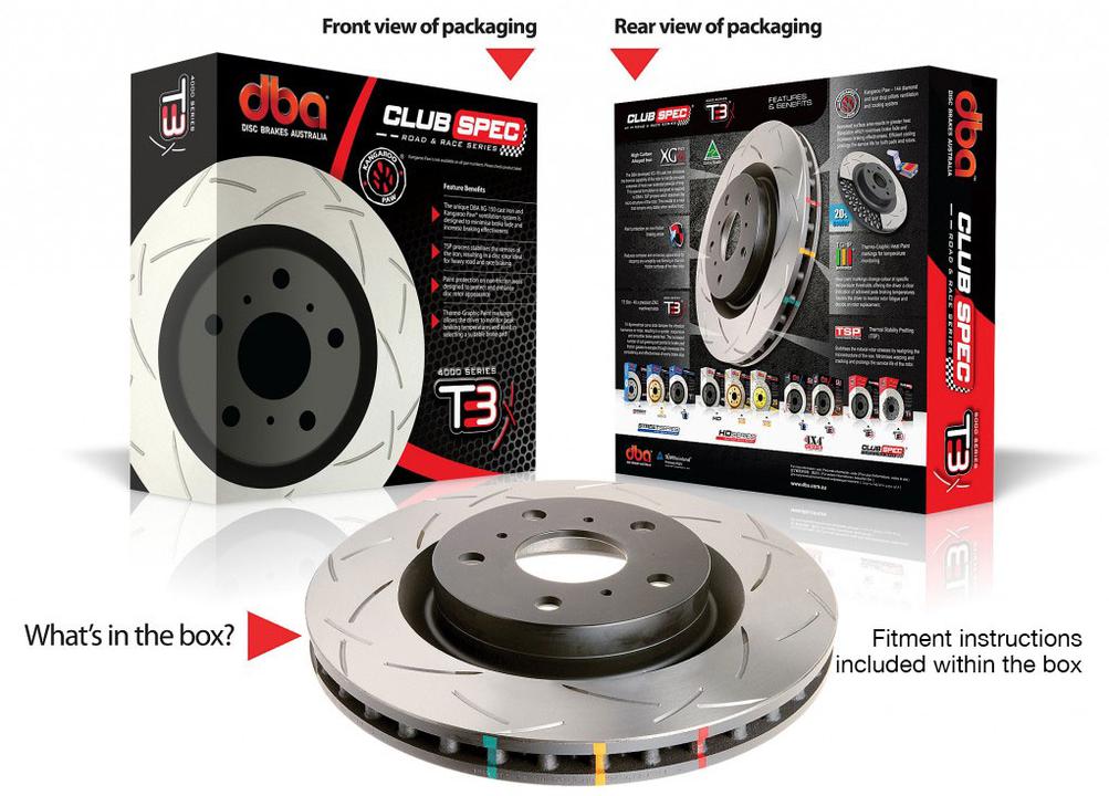 DBA T3 4000 Performance Slotted Brake Rotor Single 350mm Rear DBA42315S