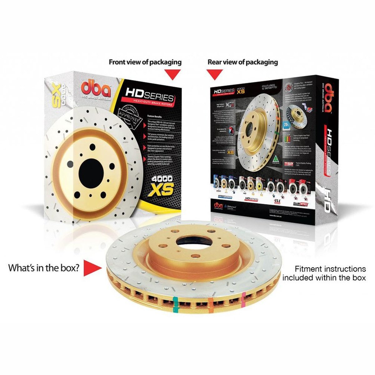 DBA HD 4000 Drilled Slotted Brake Rotor 330mm Rear LH DBA4507BXS