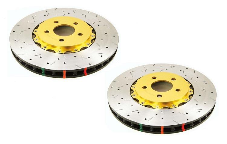 DBA HD 5000 Drilled Slotted 2Pc Brake Rotor Pair DBA5069BLKXS