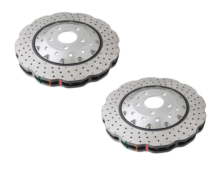 DBA XD 5000 Drilled Dimpled 2Pc Wave Brake Rotor Pair 330mm Rear DBA52835WSLVXD