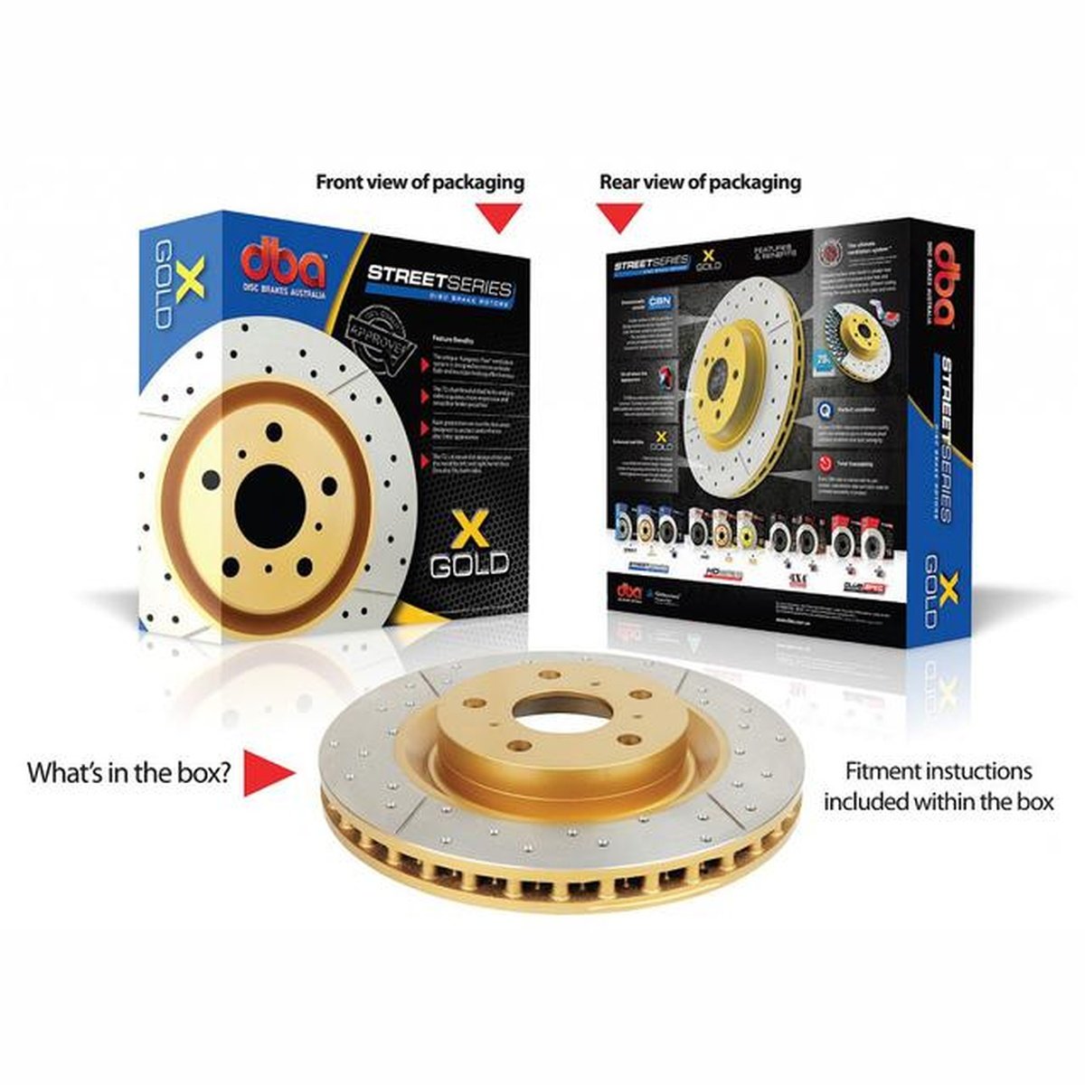 DBA En-Shield X-Gold Brake Rotor Pair 340mm Front DBA2722EX