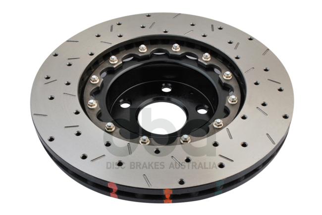 DBA HD 5000 Drilled Slotted 2Pc Brake Rotor Pair 295mm Front DBA5010BLKXS