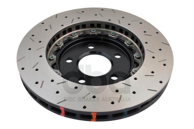 DBA HD 5000 Drilled Slotted 2Pc Brake Rotor Pair 321mm Front DBA52113BLKXS