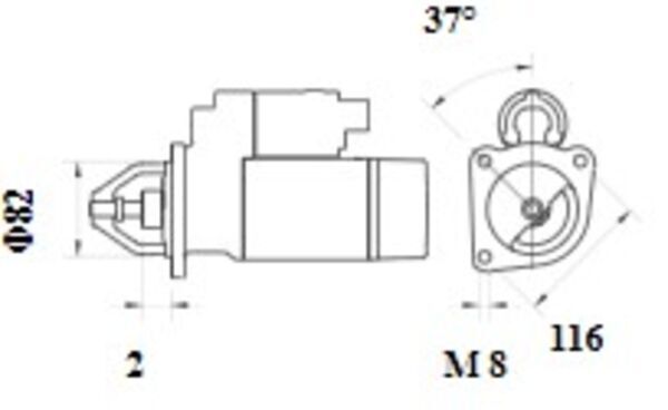 Mahle Starter Motor 12V 9Th Cw MS1083