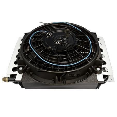 Derale Transmission Oil Cooler Kit With Fan - Universal Fit 16 Pass