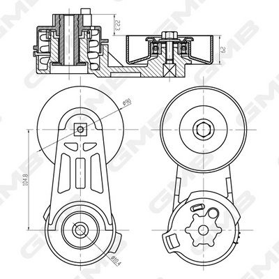 GMB Belt Tensioner V-Ribbed Belt GAT33160