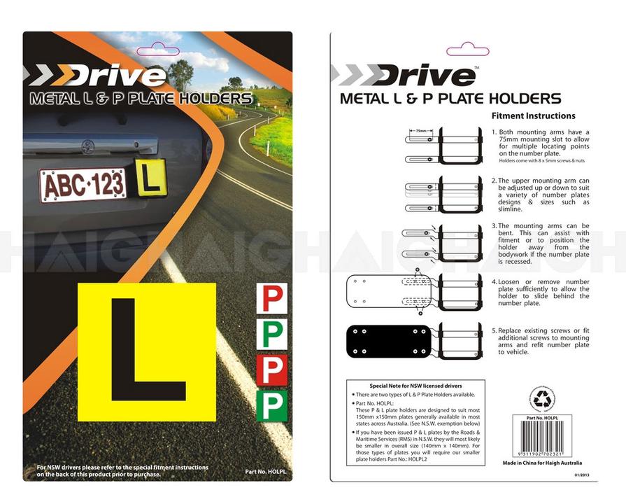 Drive L & P Plate Holder Set Metal HOLPL