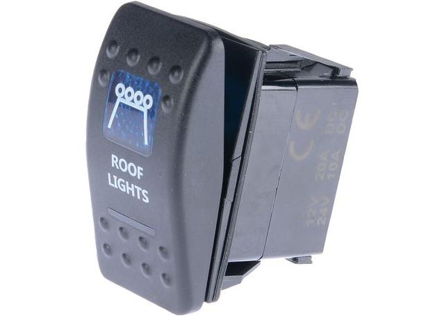 Drivetech 4x4 Rocker Switch Roof Lights 12/24V Blue DT-11010