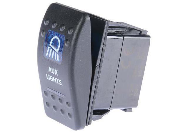 Drivetech 4x4 Rocker Switch AUX Lights 12/24V Blue DT-11013