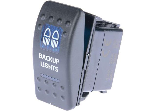Drivetech 4x4 Rocker Switch Backup Lights 12/24V Blue DT-11014