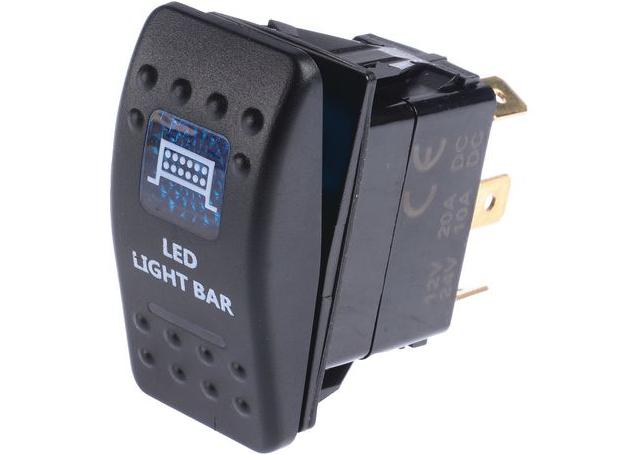 Drivetech 4x4 Rocker Switch LED Light Bar 12/24V Blue DT-11021