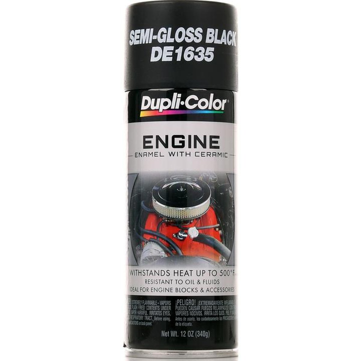 Dupli-Color Aerosol Spray Engine Enamel Semi Gloss Black 340g DE1635