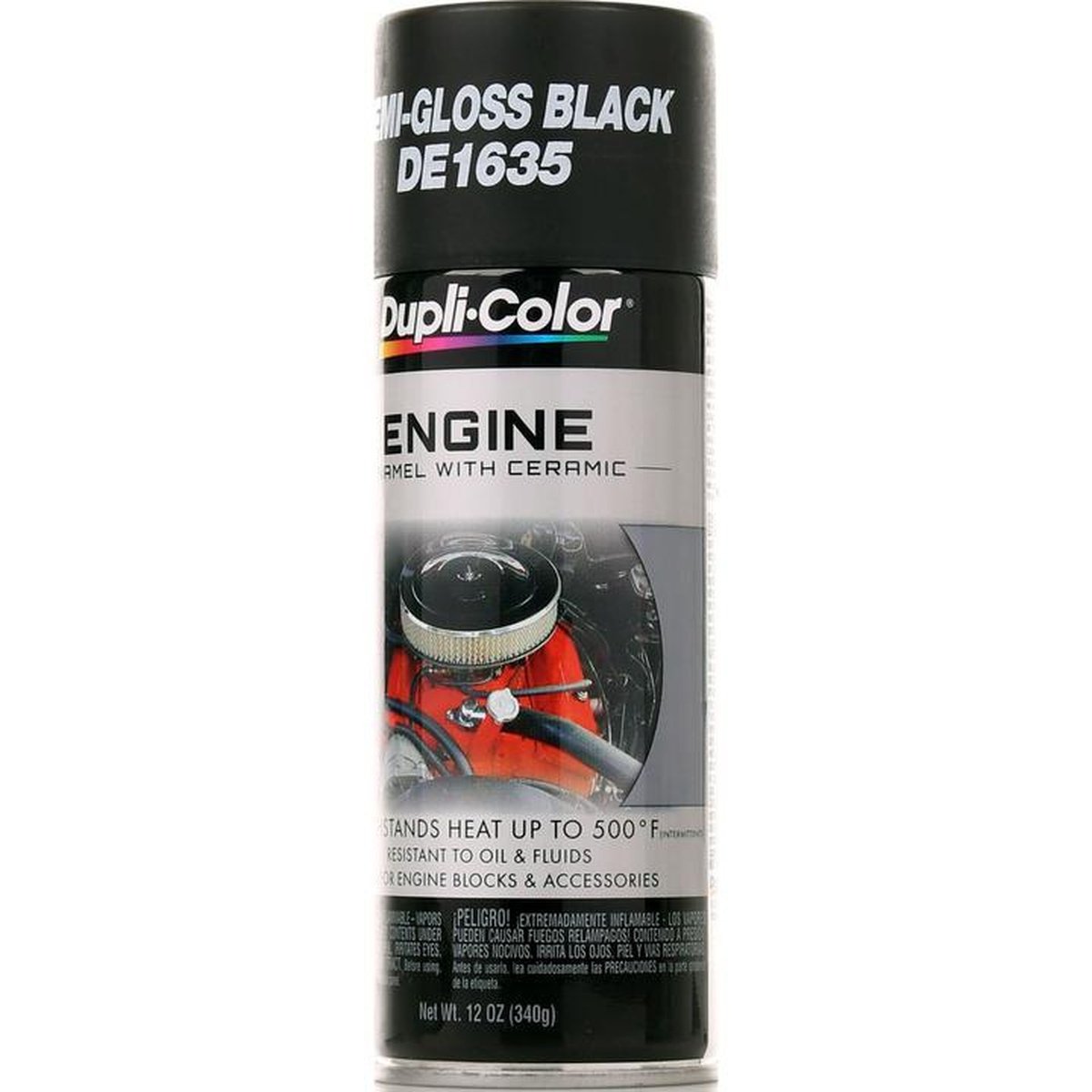 Dupli-Color Aerosol Spray Engine Enamel Semi Gloss Black 340g DE1635
