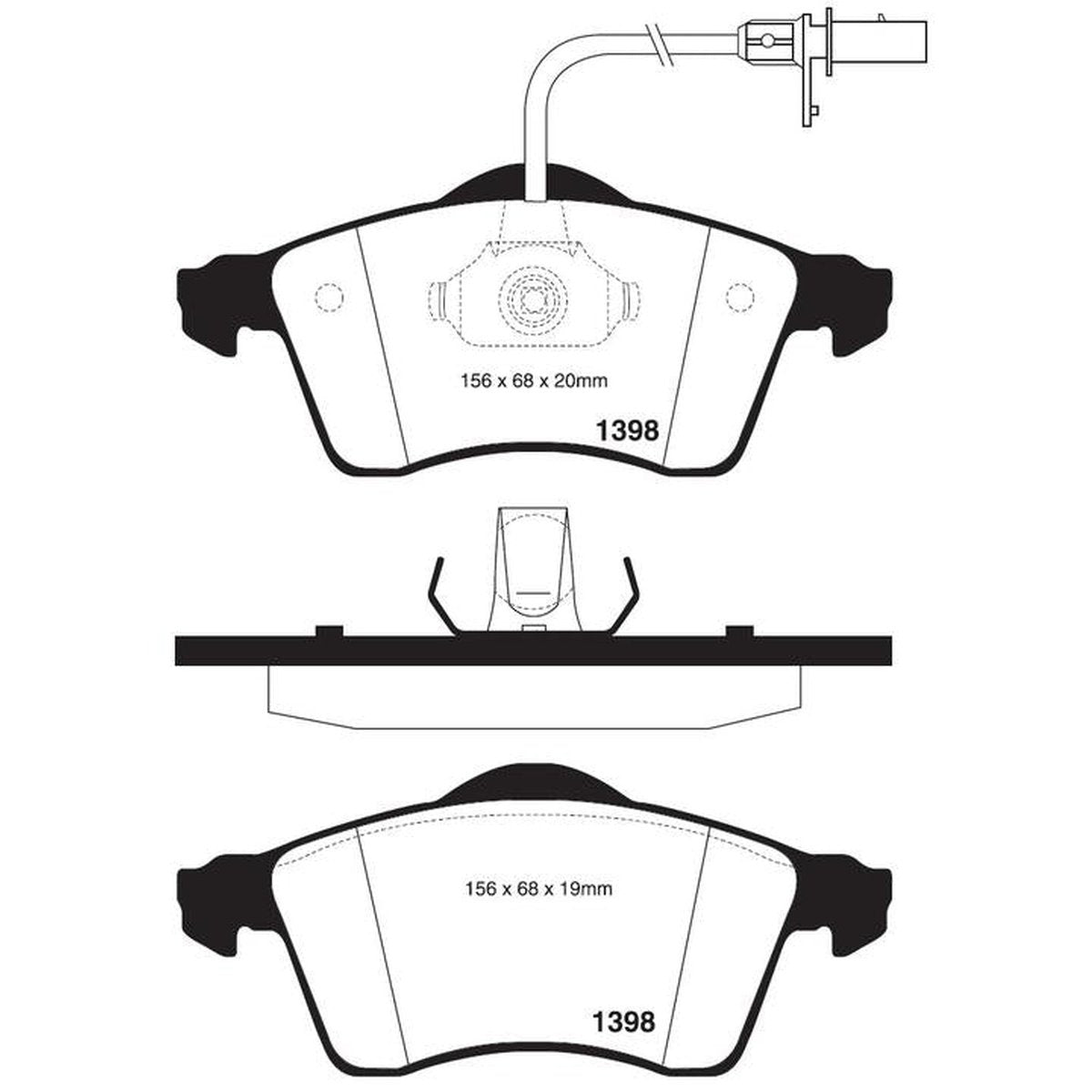 EBC Ultimax Brake Pad Set Front DPC1398
