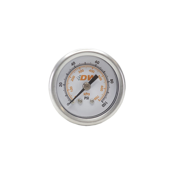Deatschwerks Gauge Fuel Pressure 0-100psi Mechanical 38mm White Face DW6-01-G