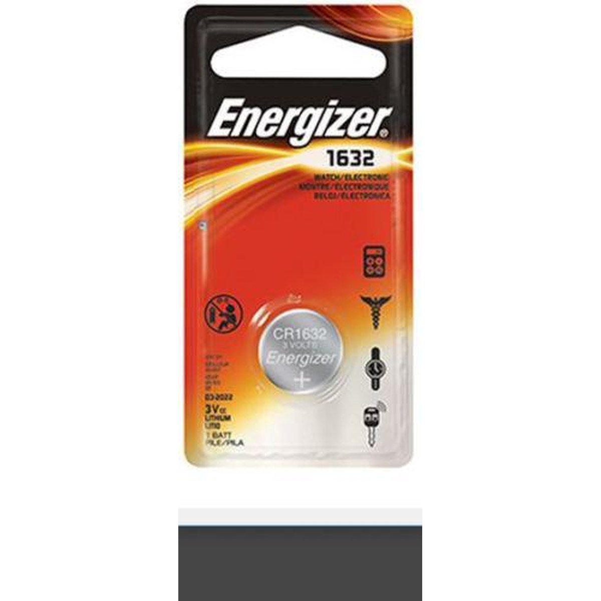 Energizer Coin Battery Lithium 3V 1 Pack ECR1632BB