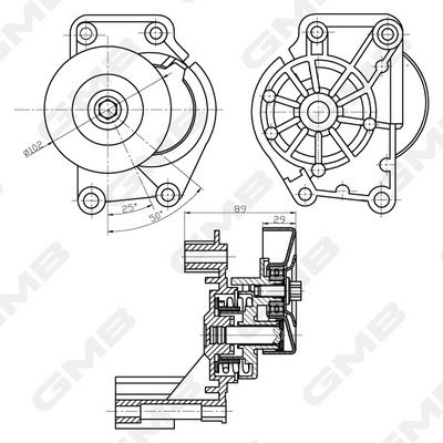GMB Belt Tensioner V-Ribbed Belt GAT31630