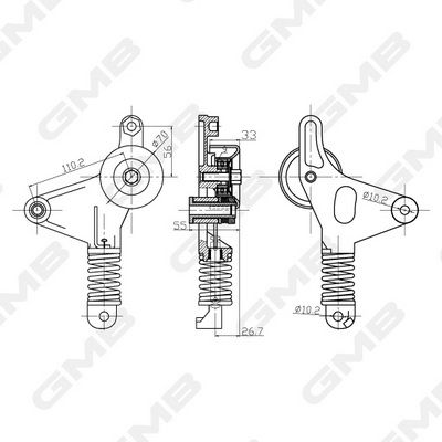 GMB Belt Tensioner V-Ribbed Belt GAT31740