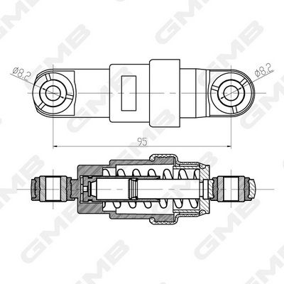 GMB Belt Tensioner V-Ribbed Belt GHAT-192