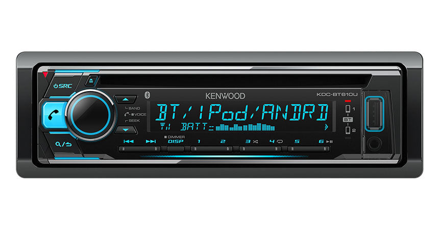 Kenwood CD Tuner with Dual Bluetooth &amp; 3x Preouts KDC-BT610USB
