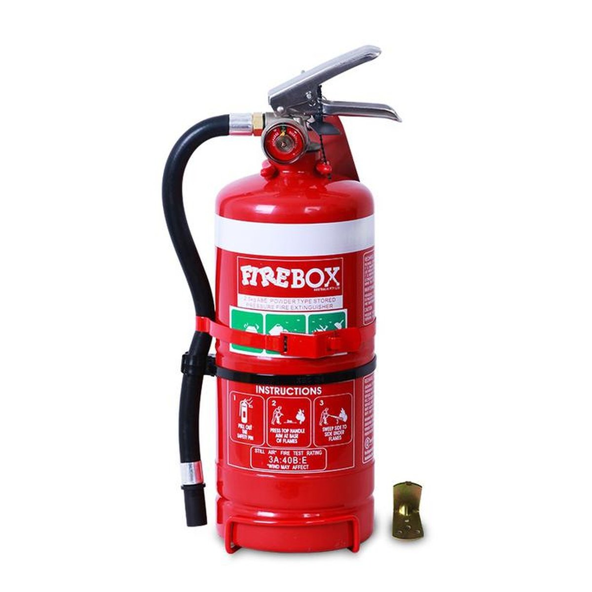 Firebox Fire Extinguisher Dry Chemical Powder ABE 2.5kg with Vehicle & Wall Bracket FB25ABE