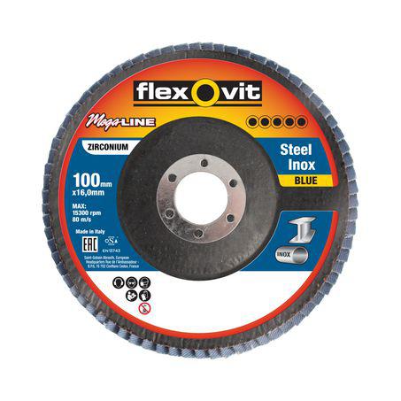Flexovit Zirconia Flap Disc 80G 102x16mm 63642582377