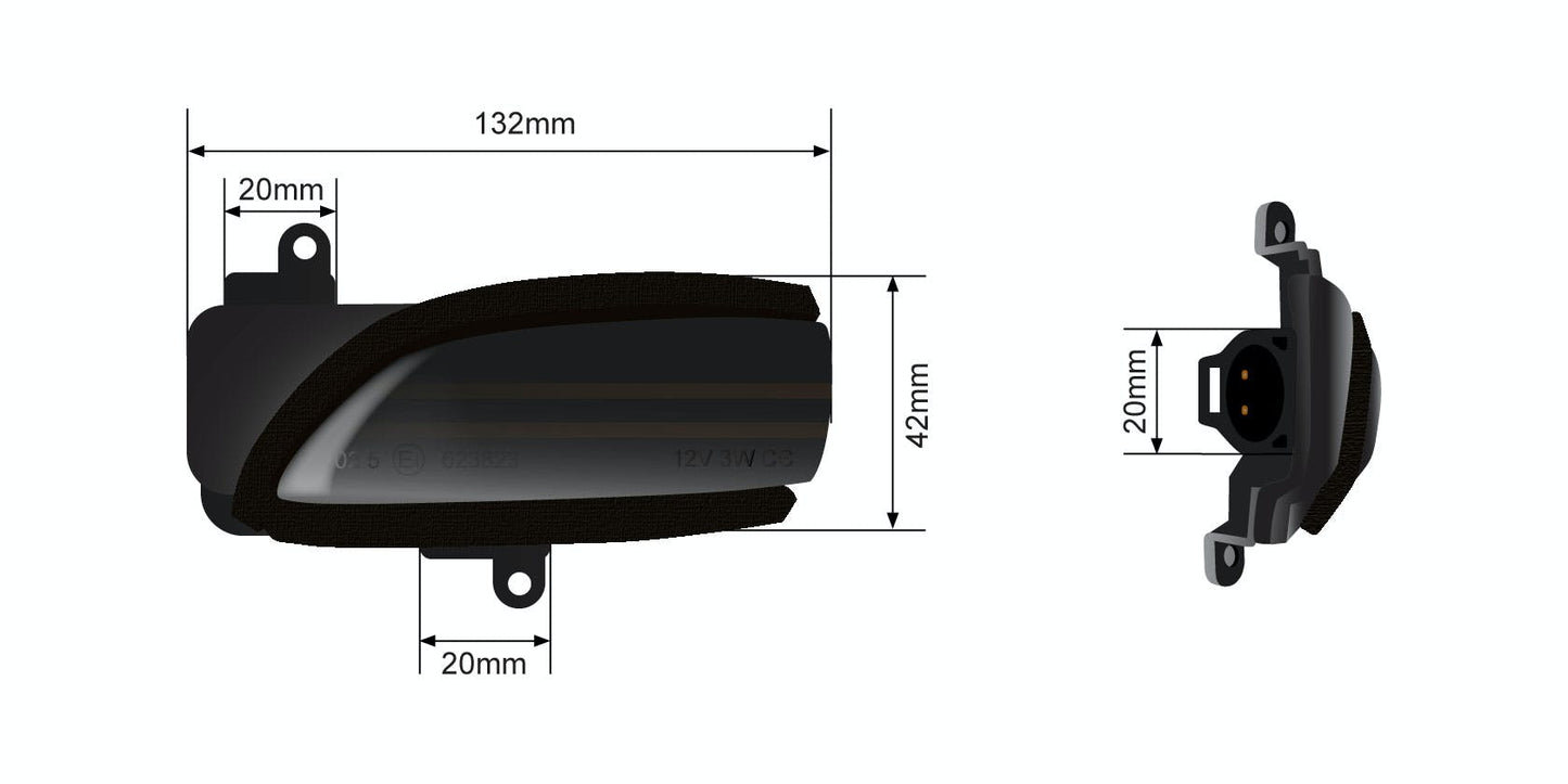 STEDI Sequential Mirror Turn Signal fits Ford Focus LEDCONVFOCUMRR