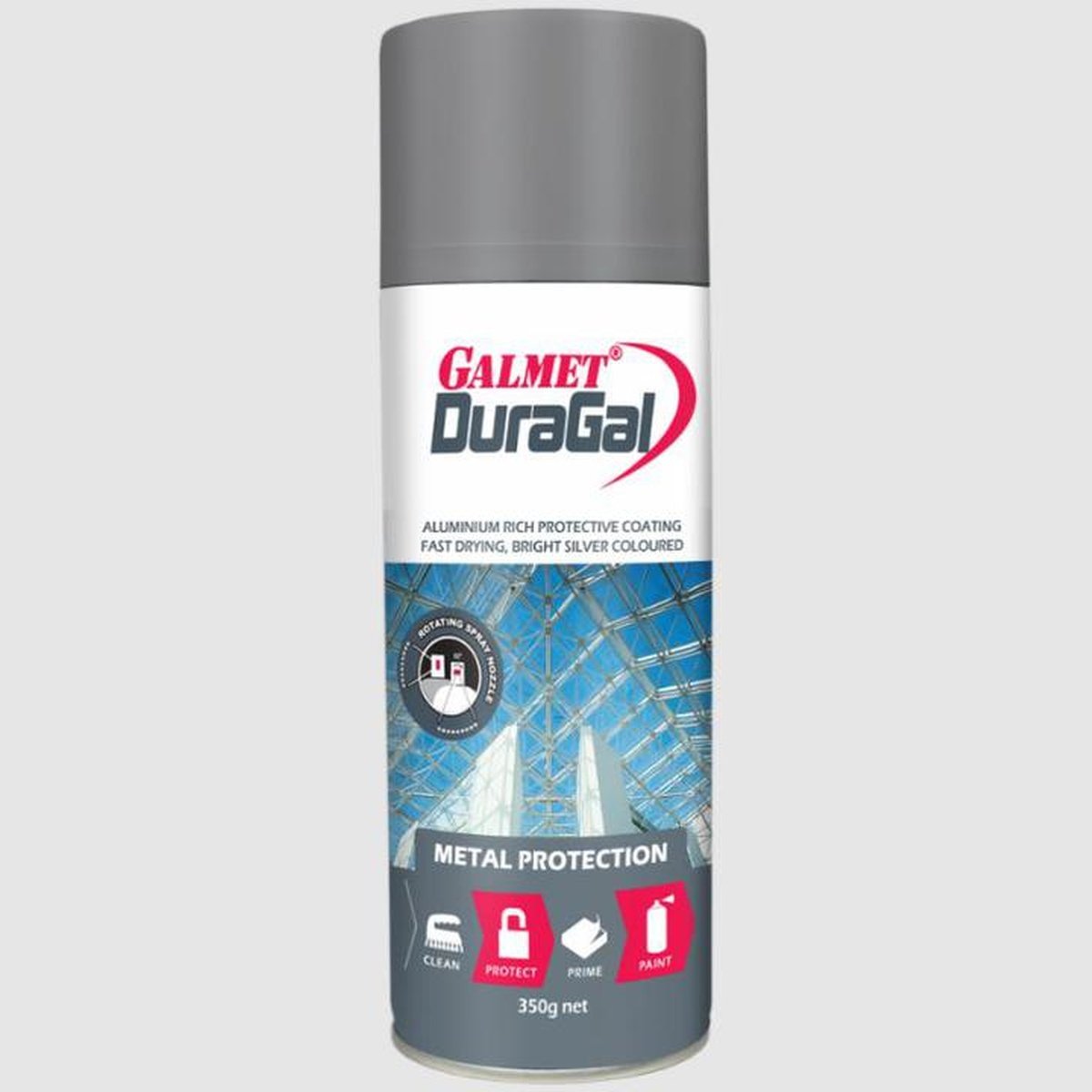 Galmet Fast Dry DuraGal Aerosol Bright Silver 350g GGDSA