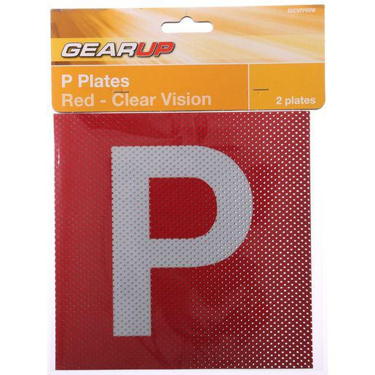Gearup Clear Vision Probationary Plate Set Red GUCVPPRVW