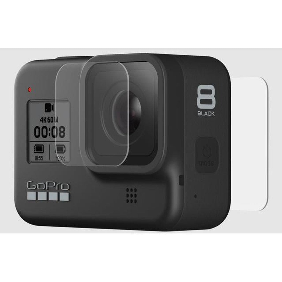 GoPro Hero8 Black Tempered Camera Glass Lens + Screen Protector AJPTC-001