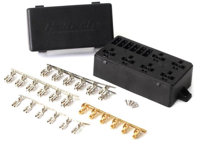 Haltech 6 Circuit Haltech Fuse Box with Lid and all required pins HT-030102