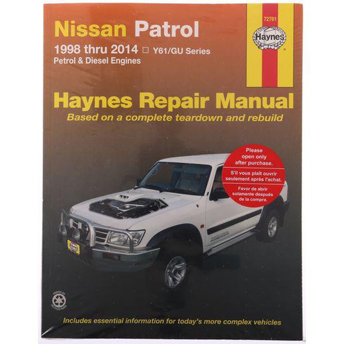 Haynes Repair Manual Suits Nissan Patrol 98-14 72761