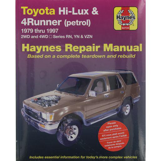 Haynes Repair Manual Suits Toyota Hi Lux 4x4 & 4x2 Petrol & Toyota Runner Petrol 79-97 92735