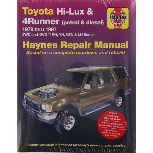 Haynes Repair Manual Suits Toyota Hi Lux 4x4 & 4x2 & 4Runner 79-97 92736