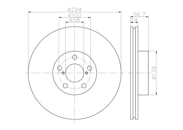 HELLA Pagid Brake Rotor Single Front 54395